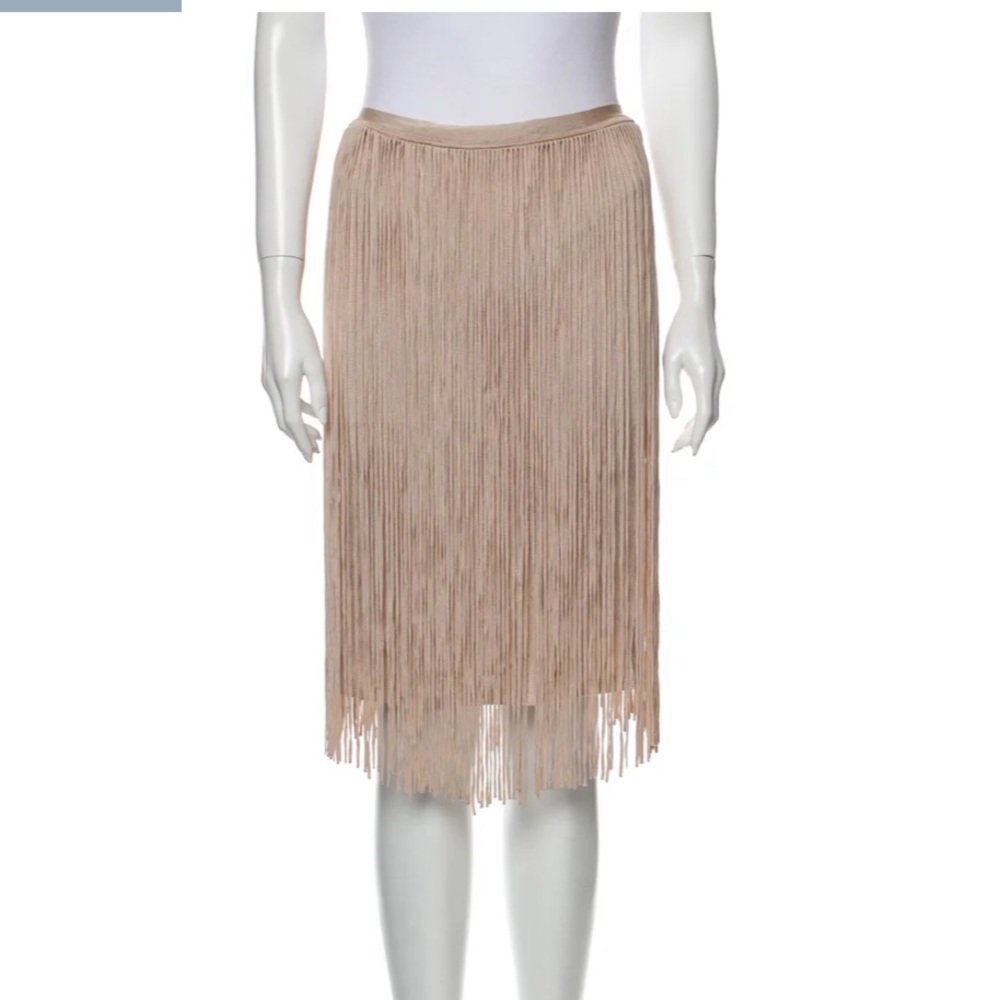 3.1 Phillip Lim -  fringe trim accent knee length skirt size small